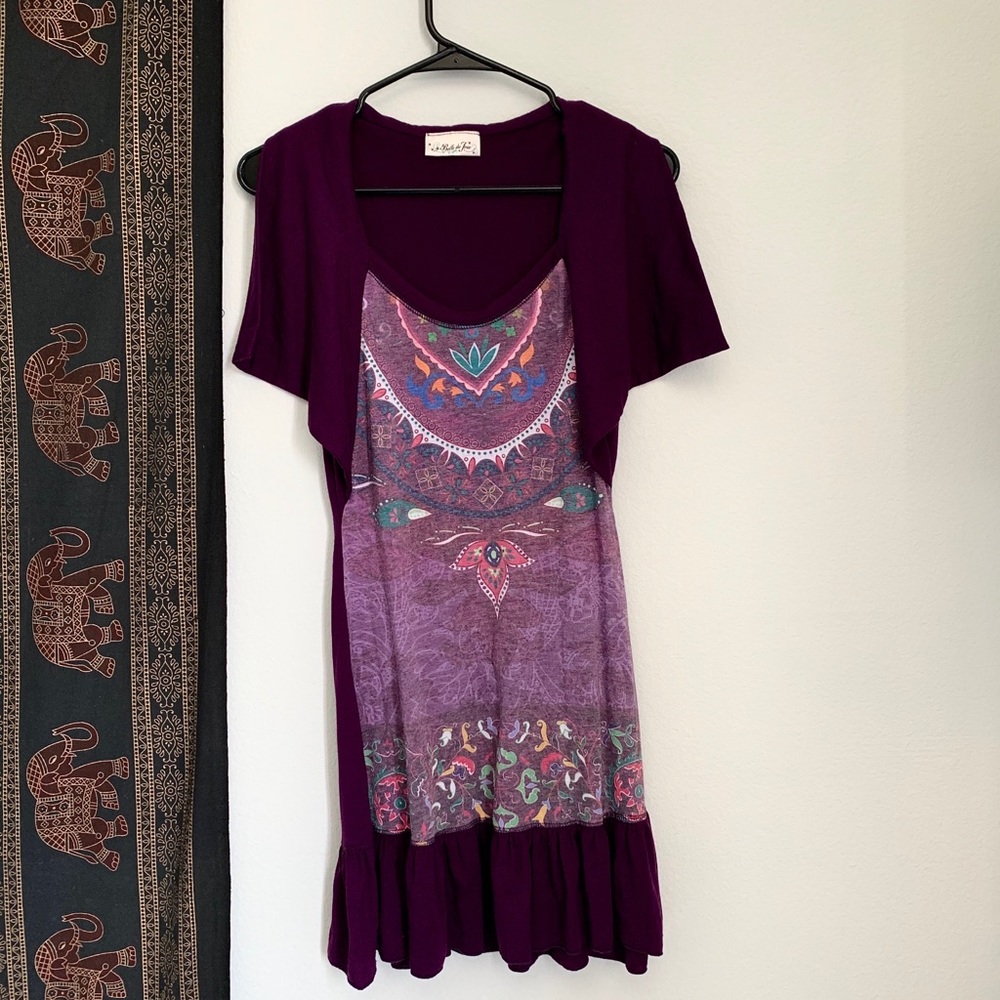 Purple printed dress